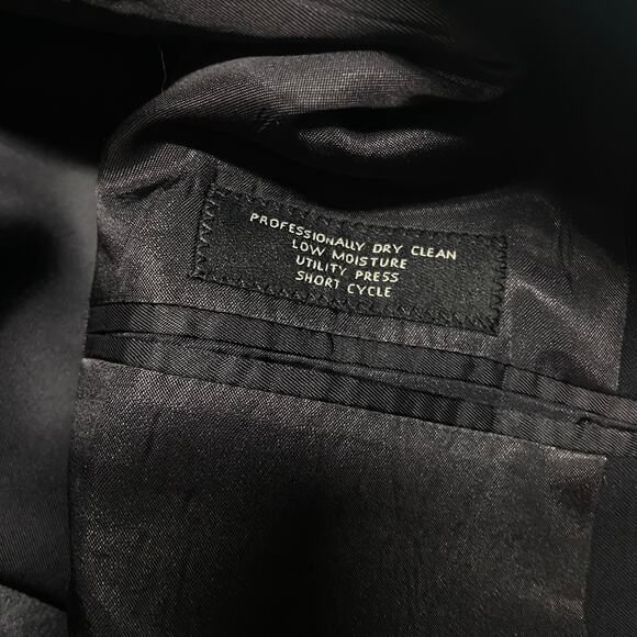 Jos A Bank Blazer Suit Jacket Sport Coat 100% Wool 52L Black Pin Stripe EUC - Picture 8 of 11